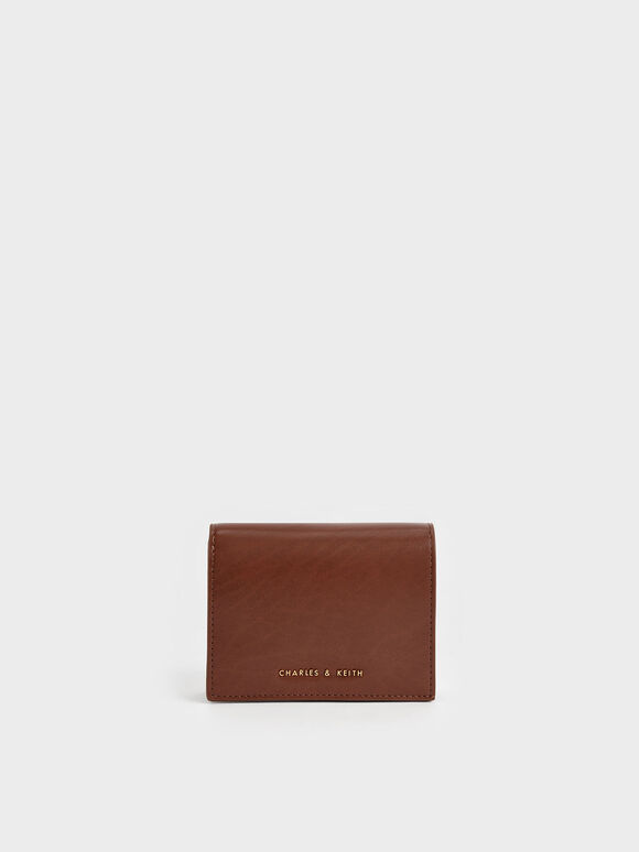 Snap Button Mini Short Wallet, Chocolate, hi-res