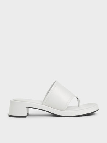 Padded Thong Sandals, White, hi-res