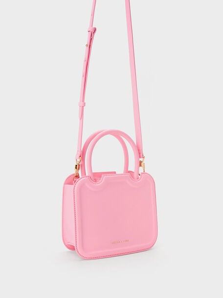Perline Sculptural Top Handle Bag, Pink, hi-res