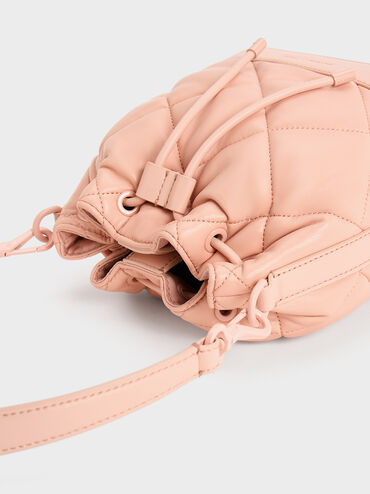 Lin Quilted Bucket Bag, Pink, hi-res