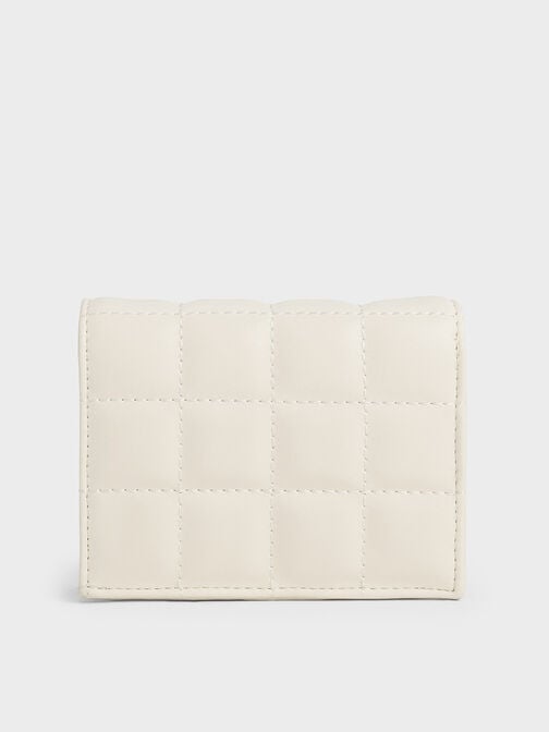 Quilted Mini Wallet, Cream, hi-res