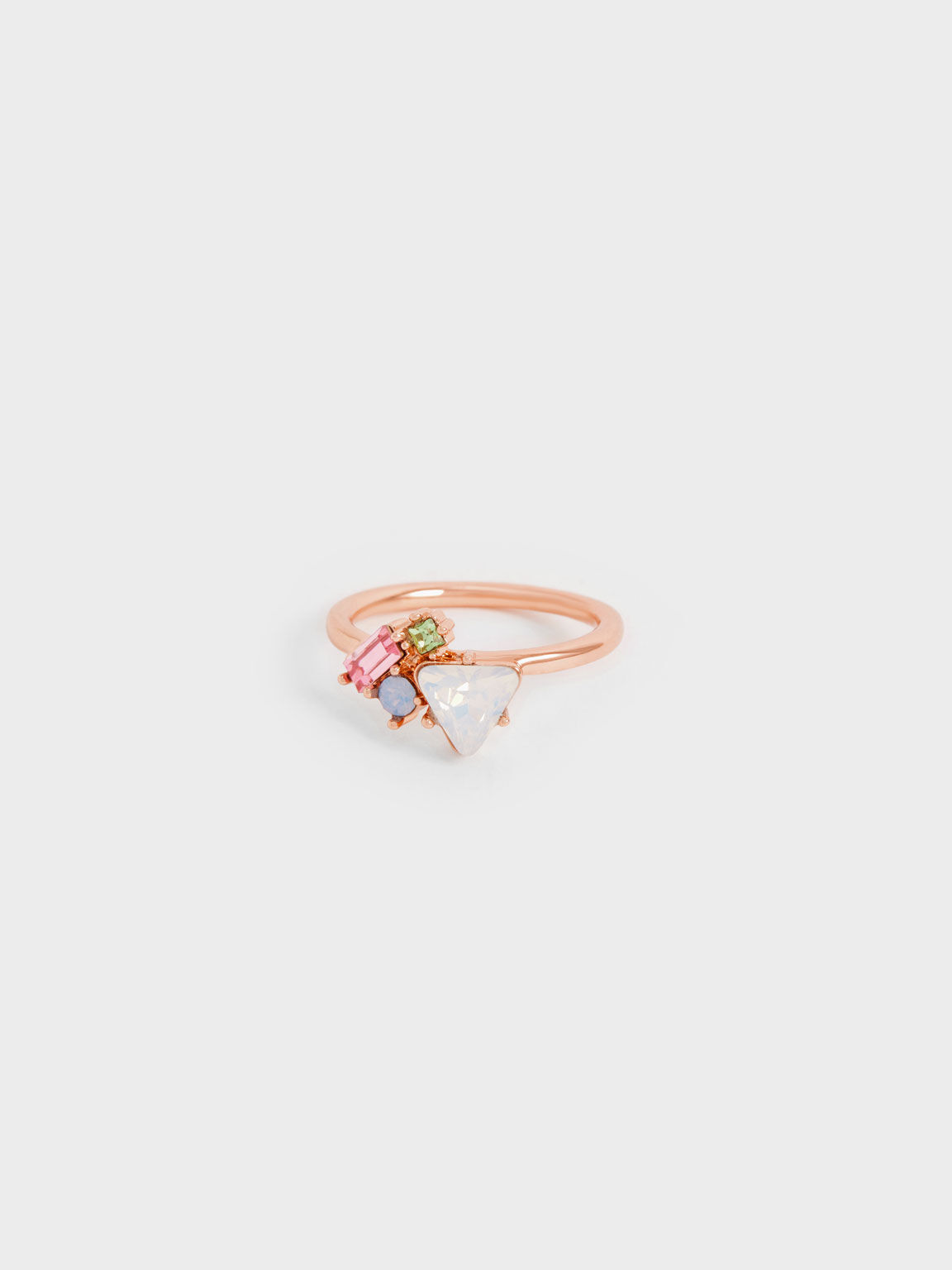 Crystal-Embellished Ring, Rose Gold, hi-res