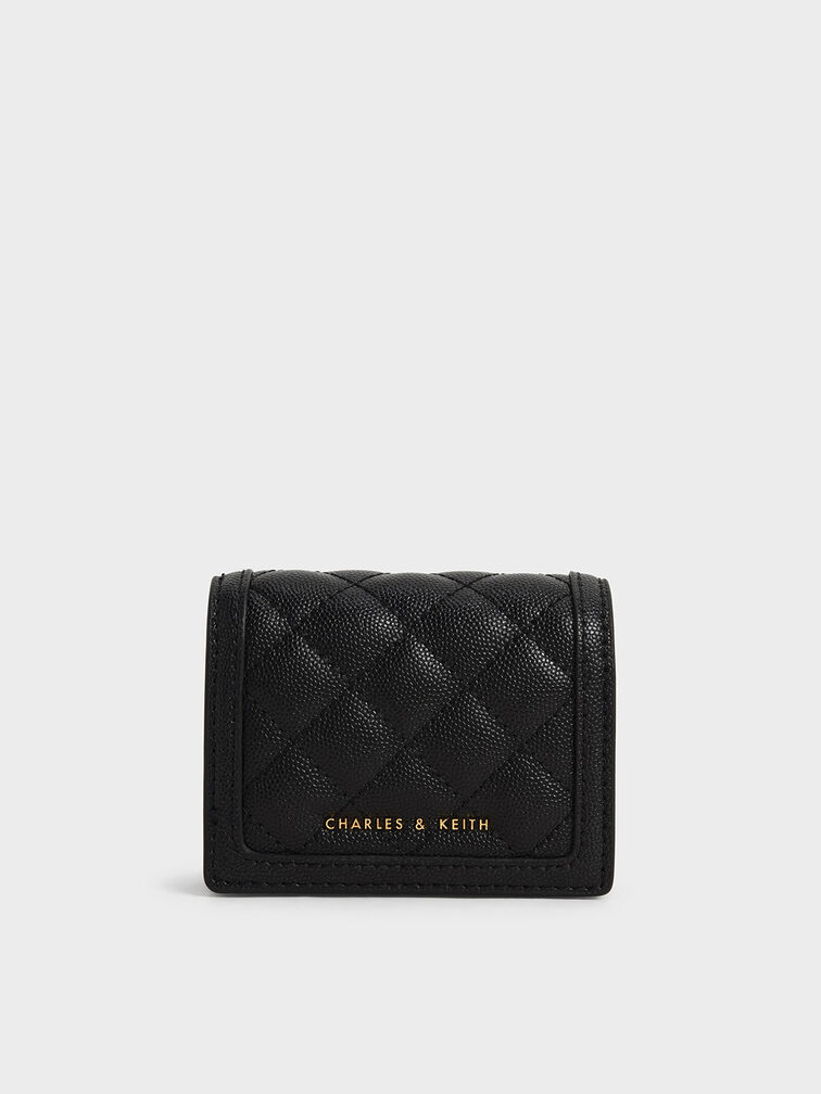 Black Micaela Quilted Card Holder - CHARLES & KEITH DE