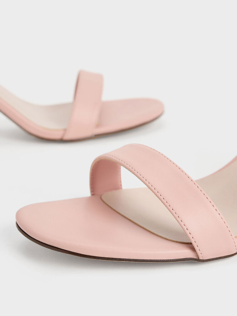 Sandales à talon trapèze transparent, Rosé, hi-res
