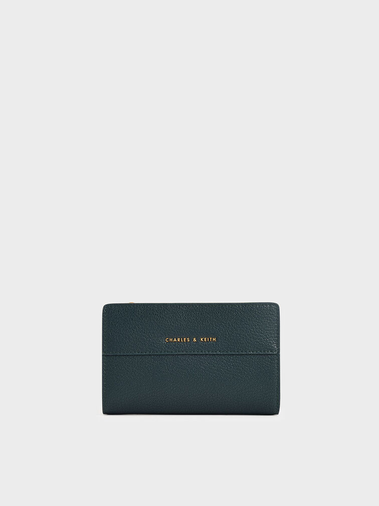 Snap-Button Mini Wallet, Teal, hi-res