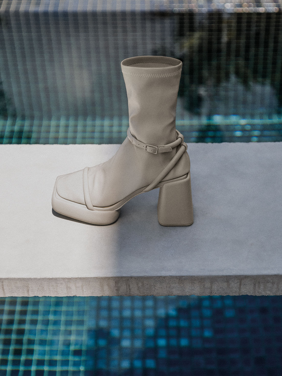 Lucile Platform Calf Boots, Grey, hi-res