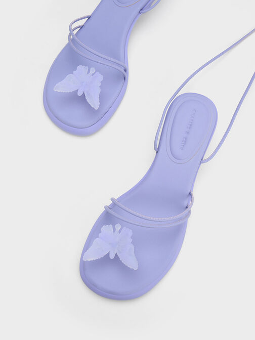 Butterfly Tie-Around Sandals, Lilac, hi-res
