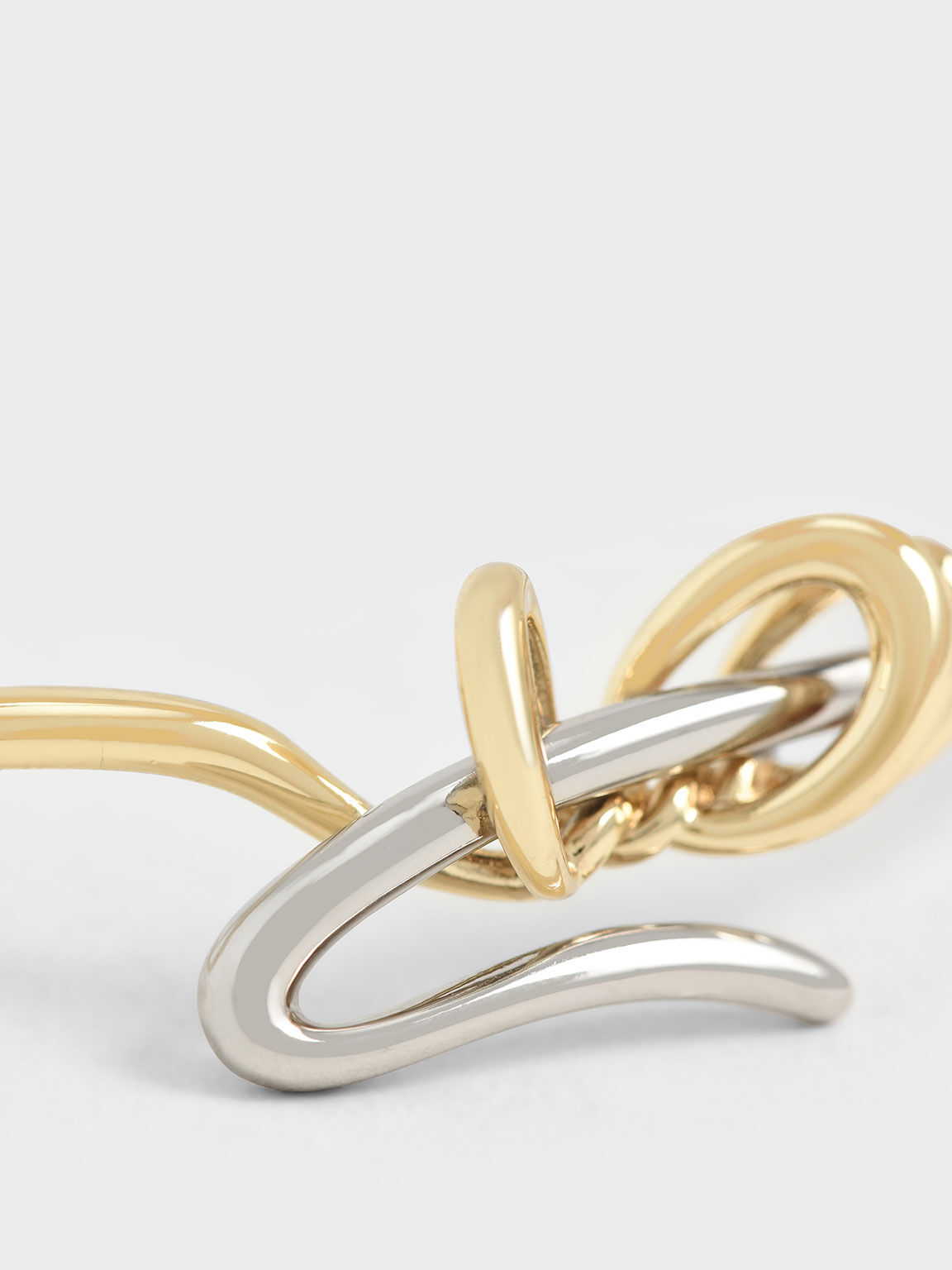 Two-Tone Sculptural Cuff Bracelet, Gold, hi-res