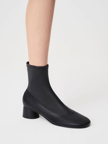 Stitch-Trim Ankle Boots, Negro, hi-res