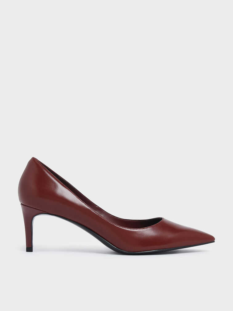 Classic Pointed Toe Pumps, Red, hi-res