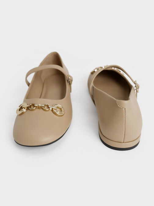 Chaussures Mary Jane avec détail métallique, Neutre, hi-res