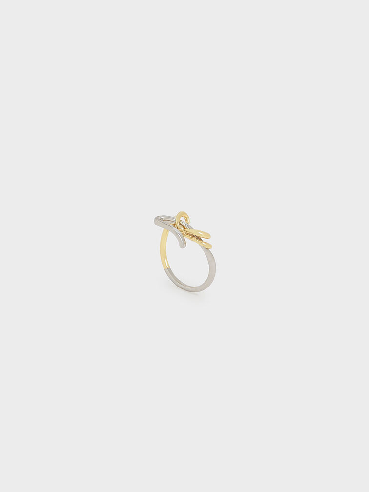 Two-Tone Sculptural Ring, Gold, hi-res