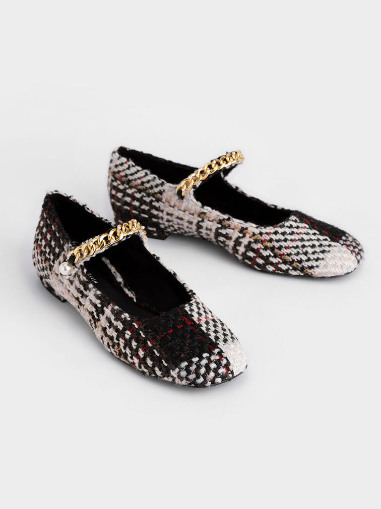 Woven Chain-Link Mary Jane Flats, Multi, hi-res
