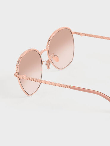 Braided Butterfly Sunglasses, Oro rosa, hi-res