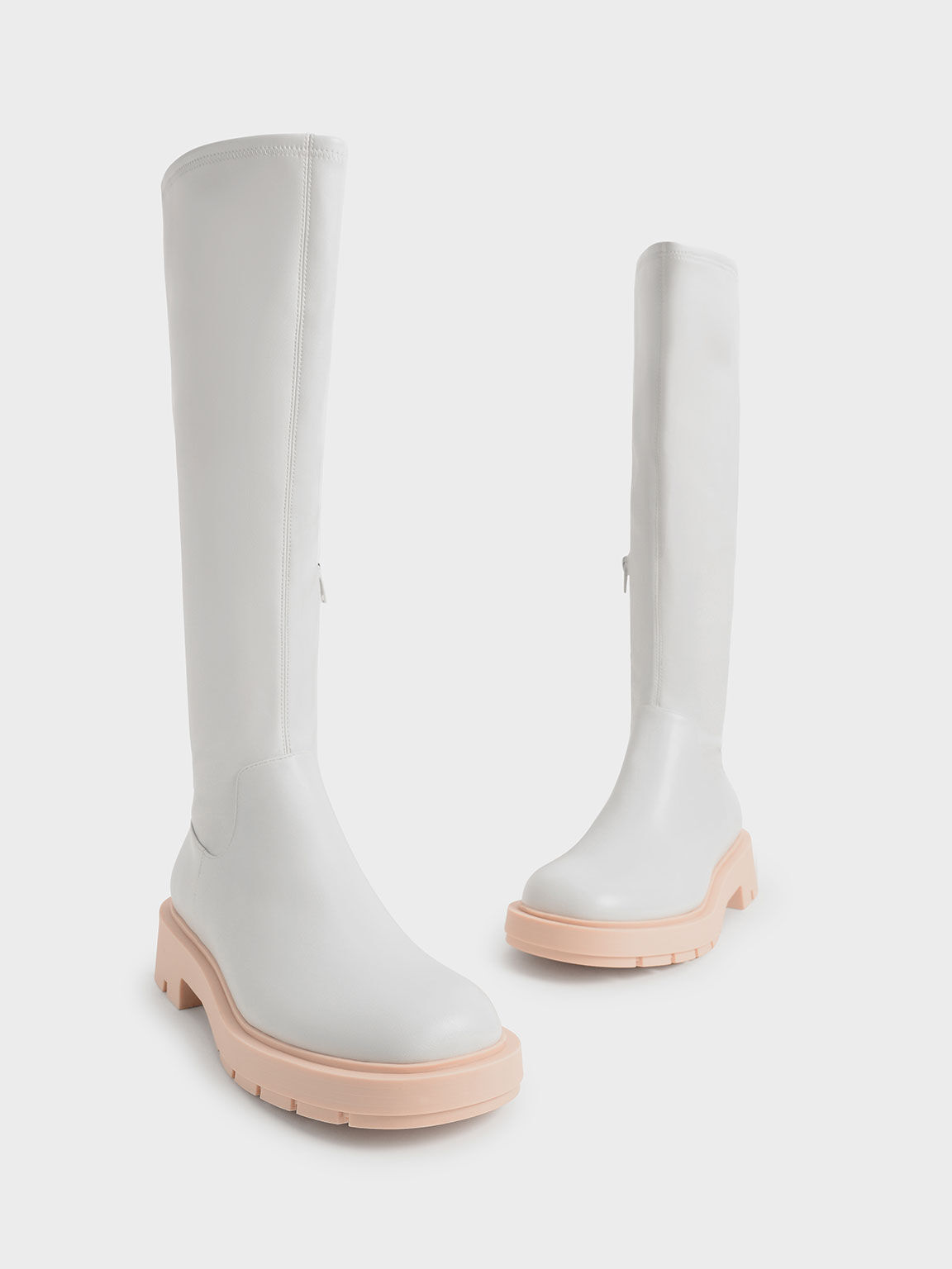Piper Coloured Sole Knee-High Boots​, Pink, hi-res