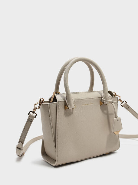 Harper Structured Handbag, Ivory, hi-res