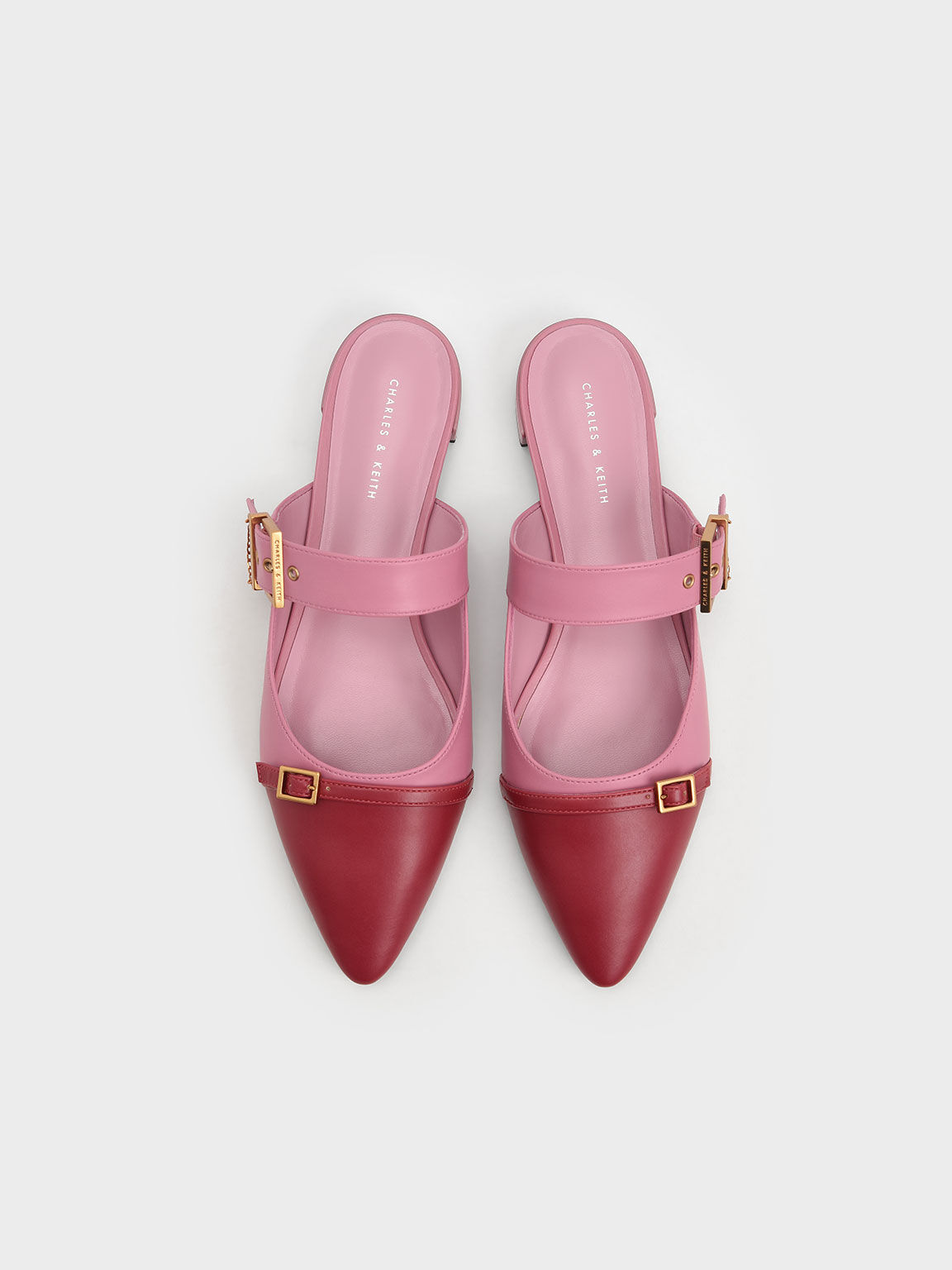 Hadley Double Buckle Flat Mules, Pink, hi-res