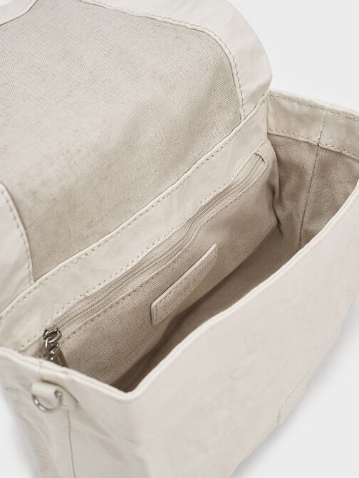 Matina Crinkle-Effect Crossbody Bag, Cream, hi-res