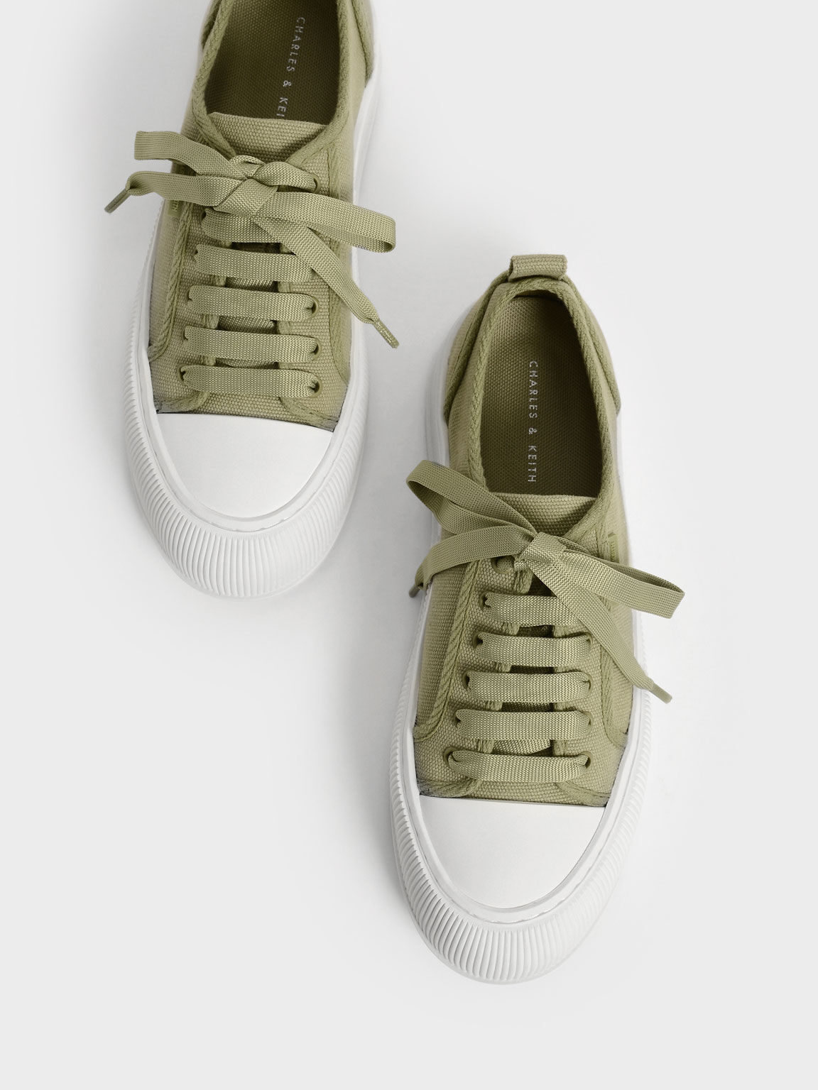 Organic Cotton Low-Top Sneakers, Green, hi-res