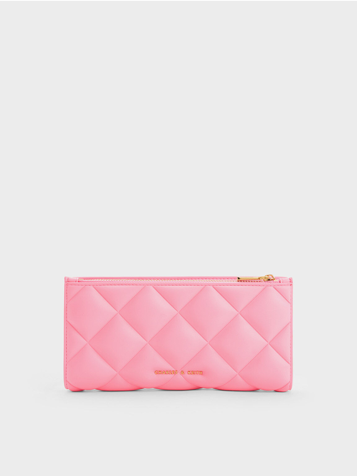 Danika Quilted Long Wallet, Pink, hi-res