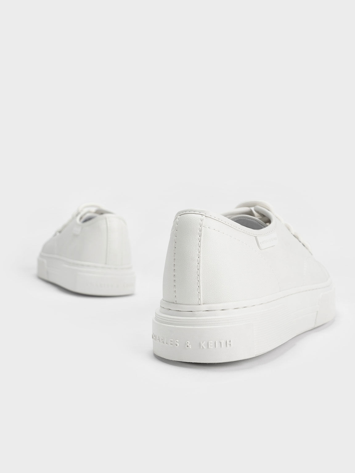 Panelled Low-Top Sneakers, White, hi-res