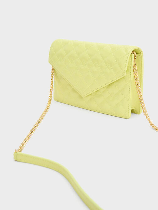 Duo Quilted Envelope Clutch, Butter, hi-res