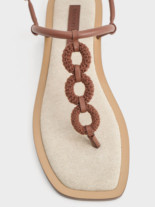 Sandalias de rafia con tira tipo anillo, Multicolor, hi-res