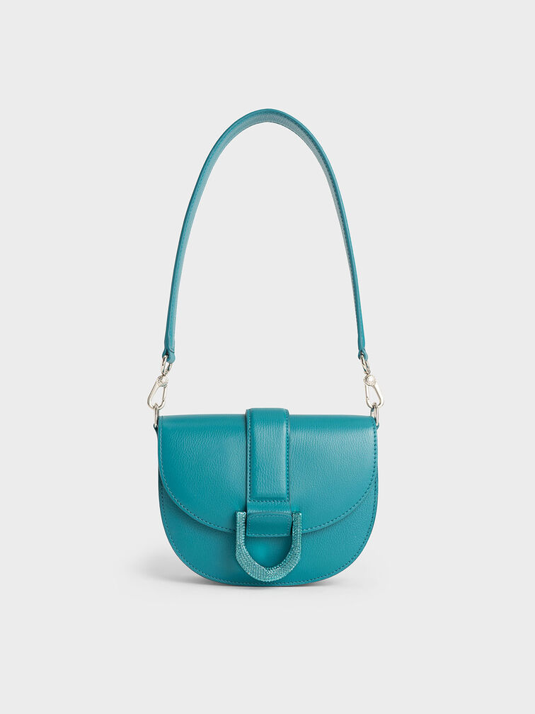Mini sacoche en cuir Gabine turquoise - CHARLES & KEITH FR