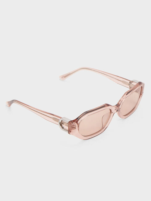 Gabine Recycled Acetate Oval Sunglasses, Pink, hi-res