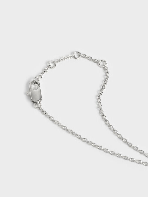 Bracelet en perles avec feuille, Argent, hi-res