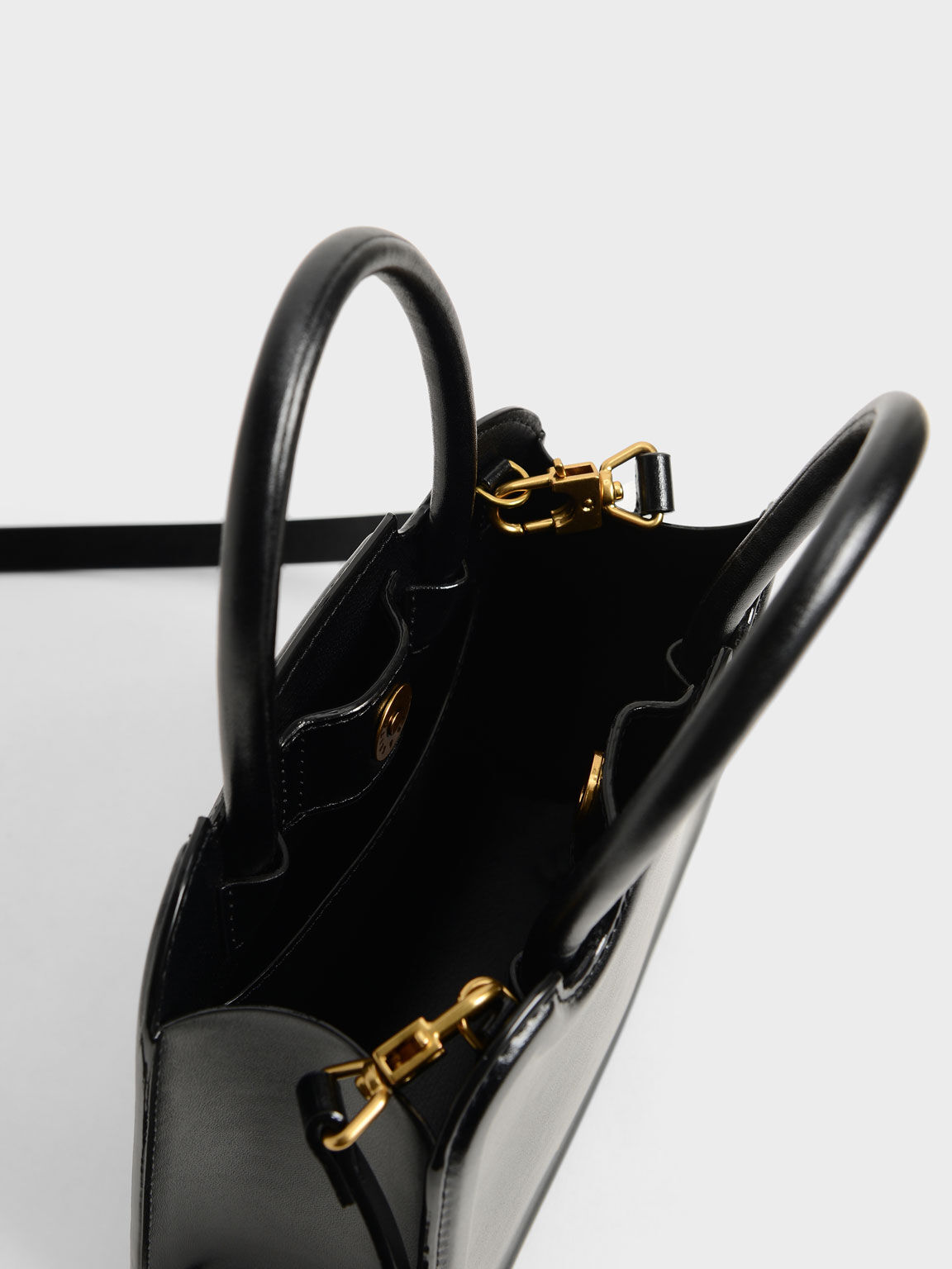 Perline Double Handle Sculptural Tote Bag, Black, hi-res