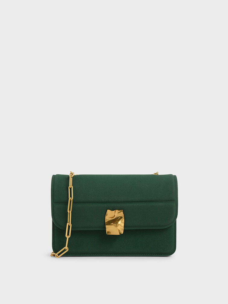 Textured Mini Wallet, Green, hi-res