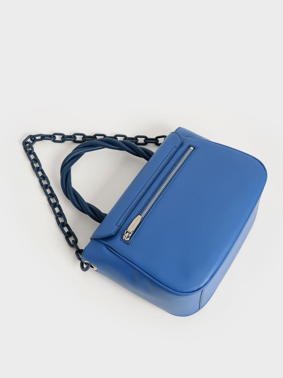Twist Top Handle Bag, Blue, hi-res
