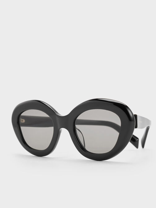 Gafas de sol cat-eye de acetato reciclado, Negro, hi-res