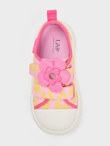 Zapatillas deportivas con estampado de flores Puffy para niña, Rosa pálido, hi-res