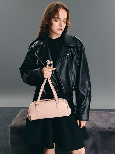 Nelly Elongated Shoulder Bag, Light Pink, hi-res