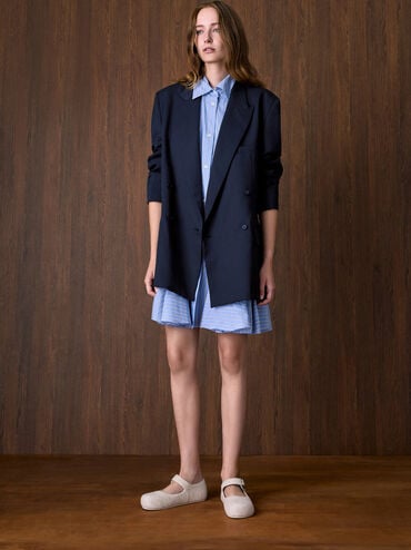 Mary Janes plates en feutre à boucle, Gris Clair, hi-res