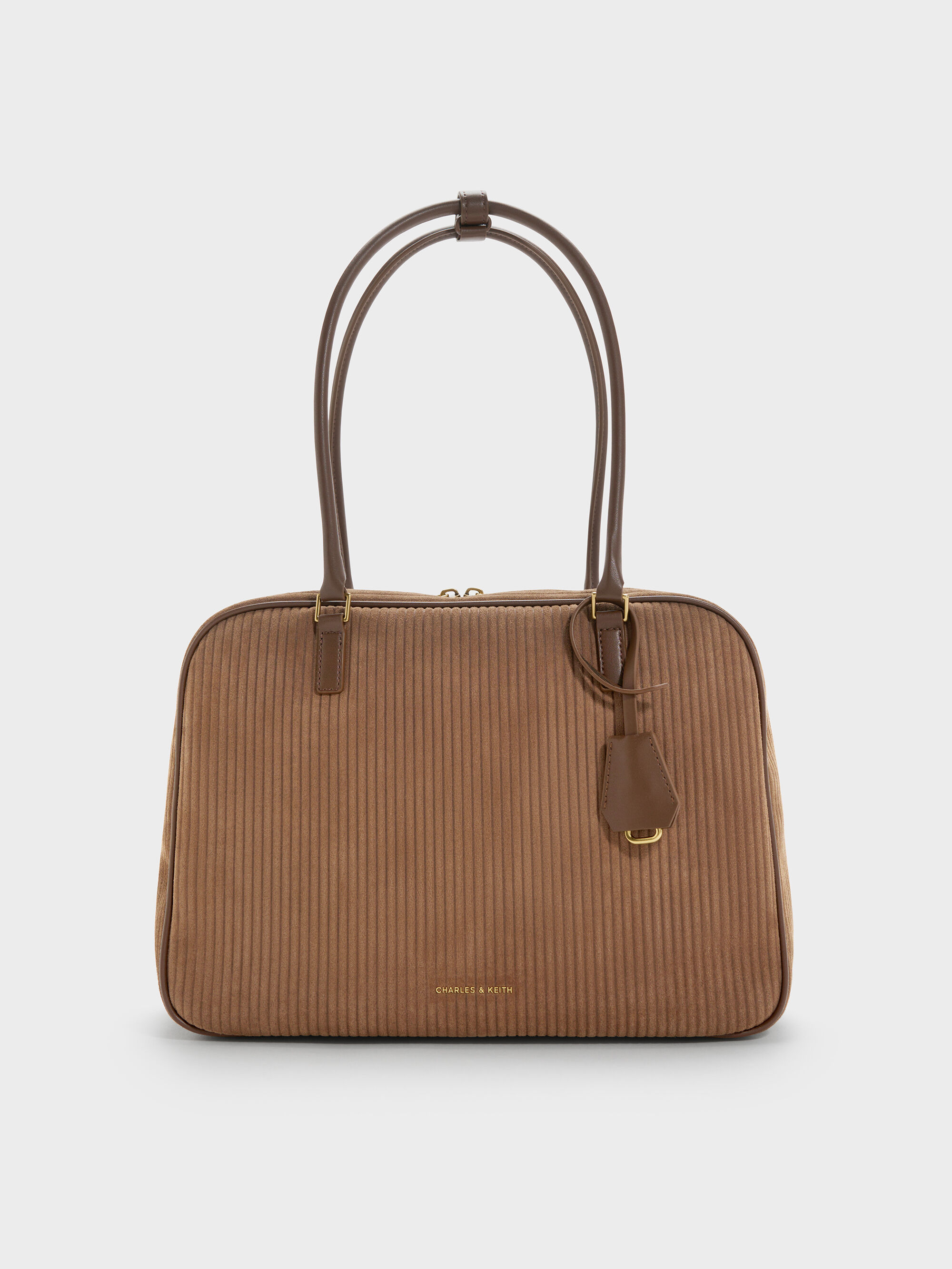 Mocha Brown Large Sianna Corduroy Bowling Bag - Mocha Brown - Sale Mocha Brown Large Sianna Corduroy Bowling Bag - Mocha Brown - Sale