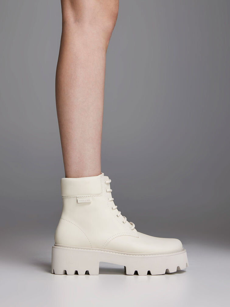 Ripley Ridged-Sole Ankle Boots, Chalk, hi-res