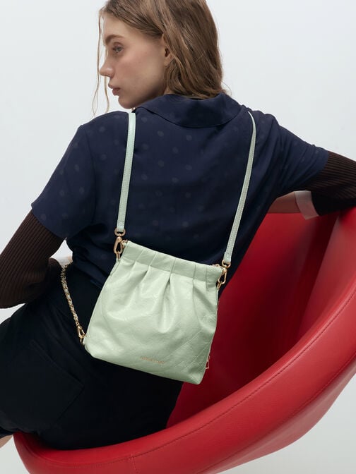 Zwei-Wege-Rucksack mit doppeltem Kettengriff, Minzgr&uuml;n, hi-res