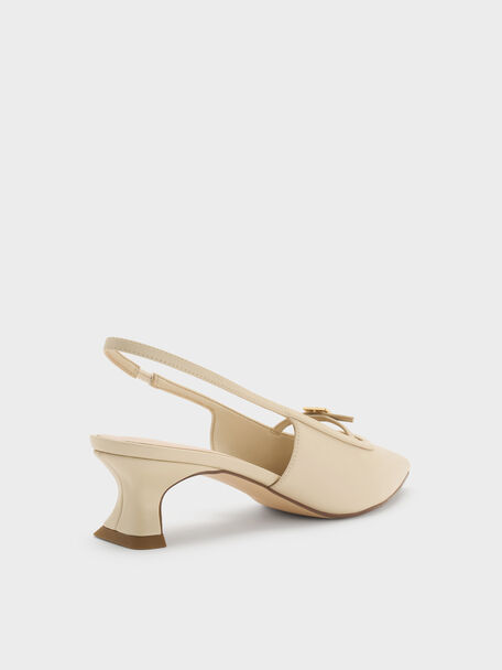 Zapatos destalonados con hebilla, Beige, hi-res