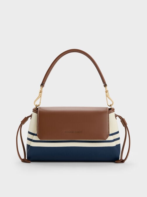 Hanya Gestreifte Canvas-Tasche mit Tragegriff, Multi, hi-res