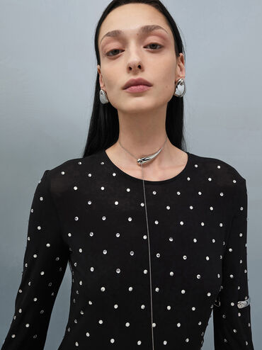 Eimear Sculptural Asymmetrical Necklace, Silver, hi-res