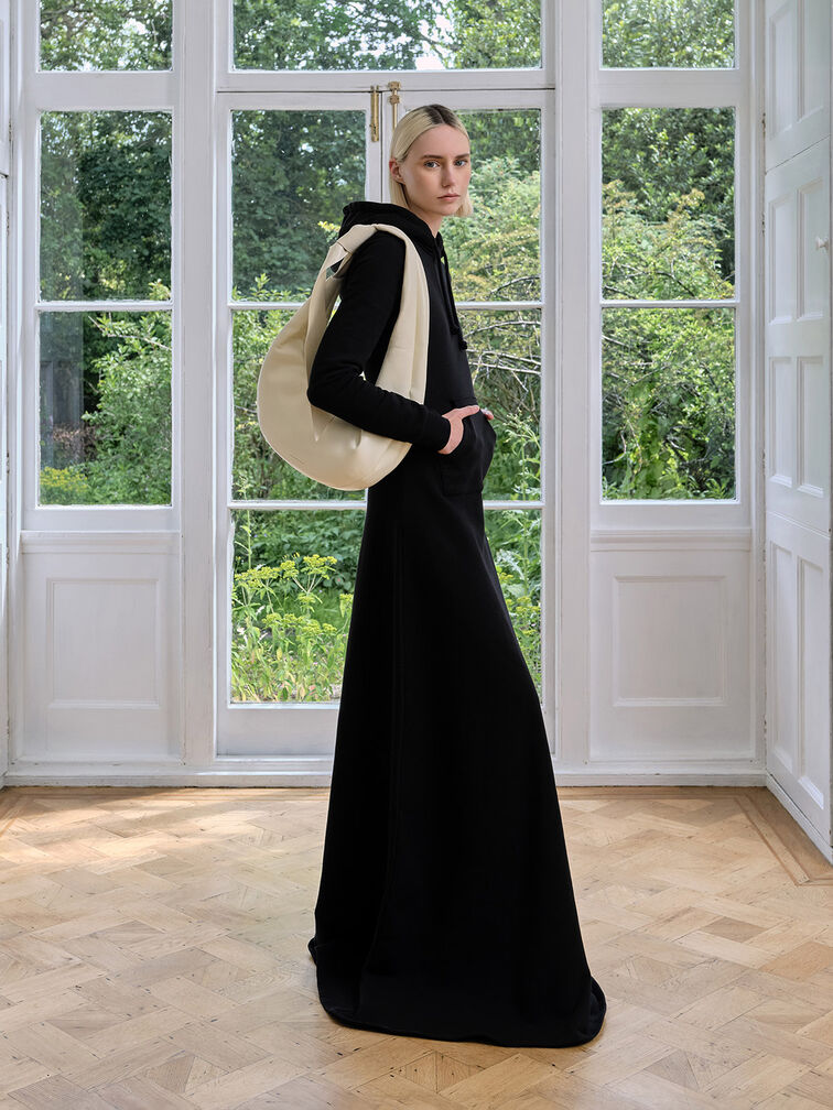 Toni Knotted Crescent Hobo Bag, Chalk, hi-res