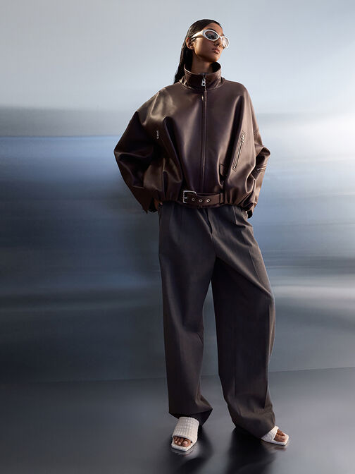 Loren Textured Kitten-Heel Mules, Chalk, hi-res