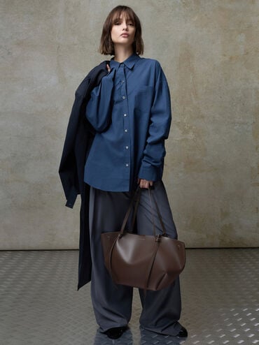 Bolsa Tote Calla Tamanho XL, Castanho Expresso, hi-res