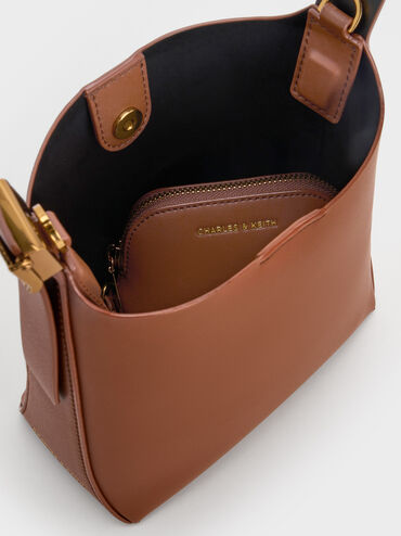 Edna Bucket Bag, Chocolate, hi-res
