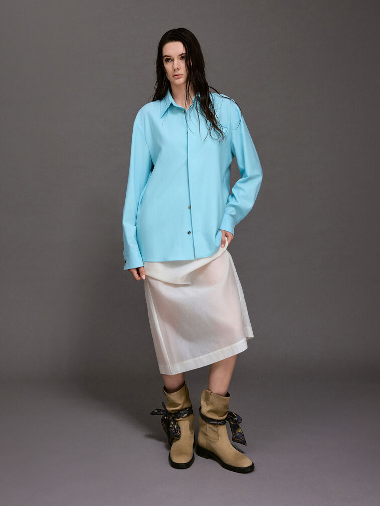 Bottes mi-mollet en su&eacute;dine avec foulard imprim&eacute;, Kaki, hi-res
