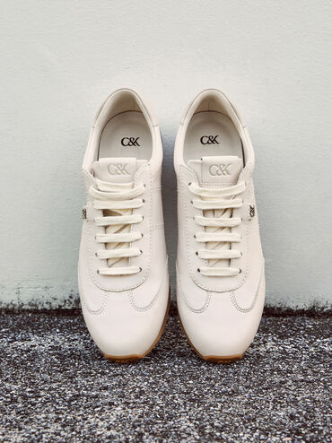 Jace Leather Sneakers, Chalk, hi-res