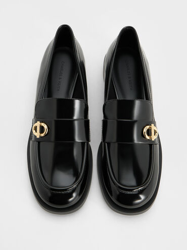 Marley Metallic-Accent Loafers, Black Box, hi-res